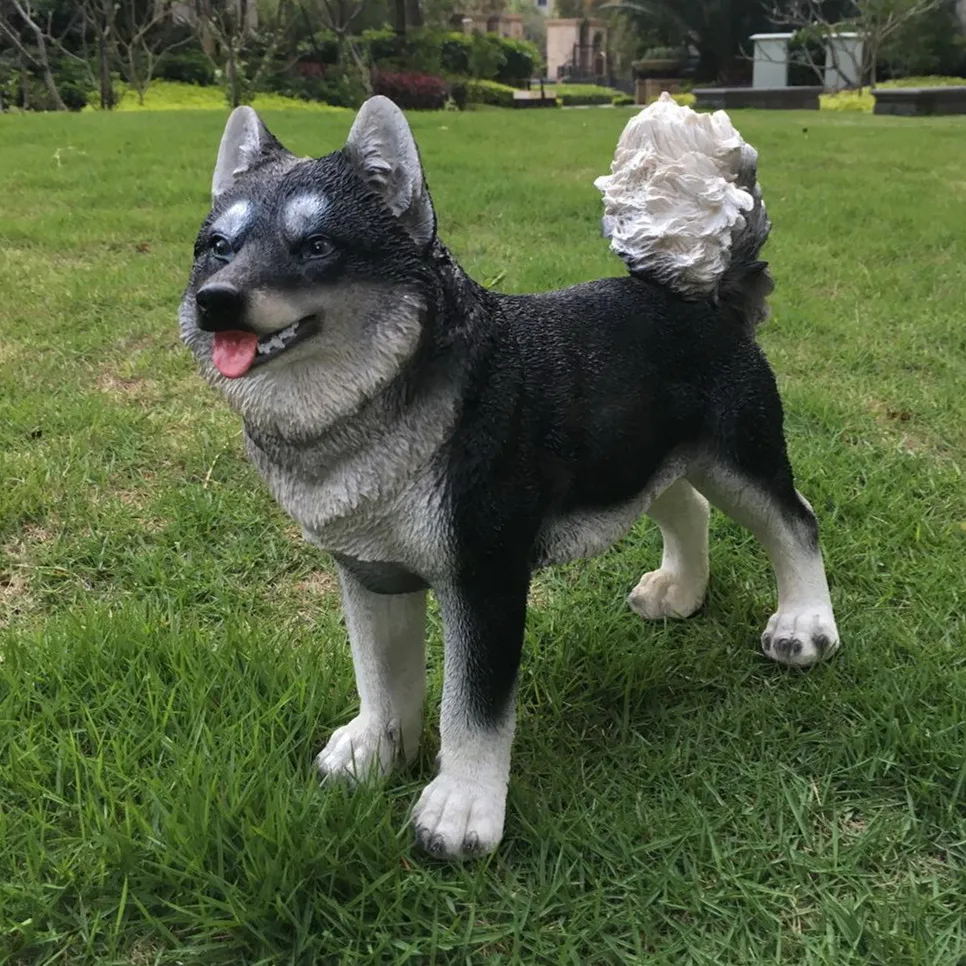 New Resin Dog European Pop Art Craft Figurine Statue Husky / Bulldog Artificial Best Gift Free Shipping | Дом и сад