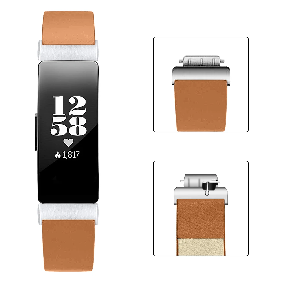 Hero Iand Оригинальные кожаные Наручные Браслеты Для Fitbit Inspire/Inspire Hr полосы двойной обёртки Кожаный Браслет для Fitbit Inspire ремешок