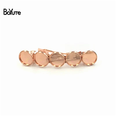 Rose Gold Plated BoYuTe 10 шт. 12 мм кабошон основа зажим для волос Пустой Лоток 7 цветов покрытием DIY аксессуары для волос - Цвет: Rose Gold Plated