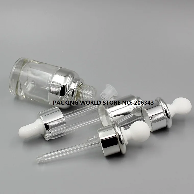 Прозрачная стеклянная бутылка капельница 30 мл|silver dropper bottles|white bottleglass oil bottles |