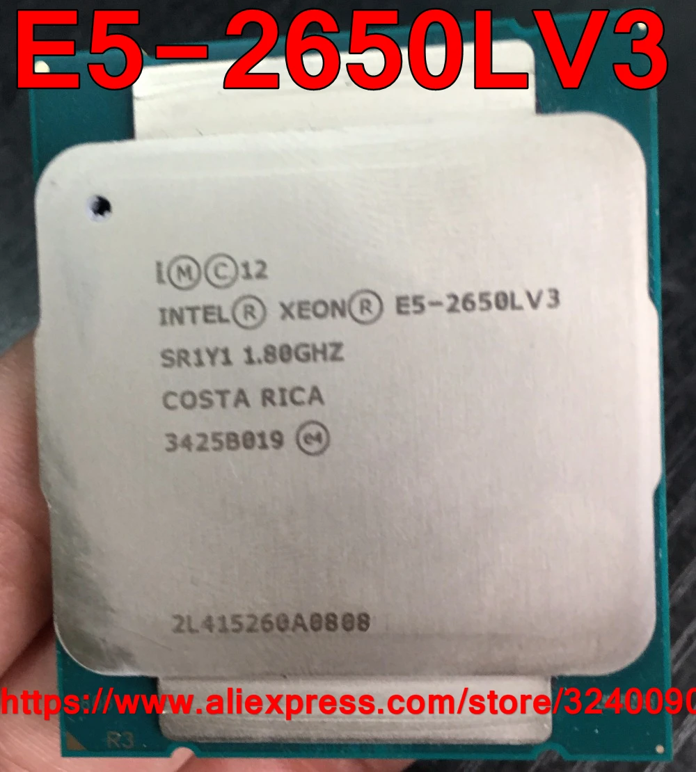Intel ЦП Xeon E5 2650LV3 QS версии 1 8 ГГц 12 ядерный 30M 65 Вт Φ V3 процессор Бесплатная доставка