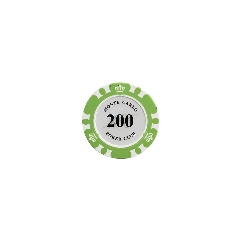 200 face value Yernea, 1 шт., игральные карты, чипы, 14 г, глина, встроенные железные тапперы, Техасский Холдем, игральные чипы, карты для покера, Baccarat, монета, покер, звезда - Цвет: 200 face value