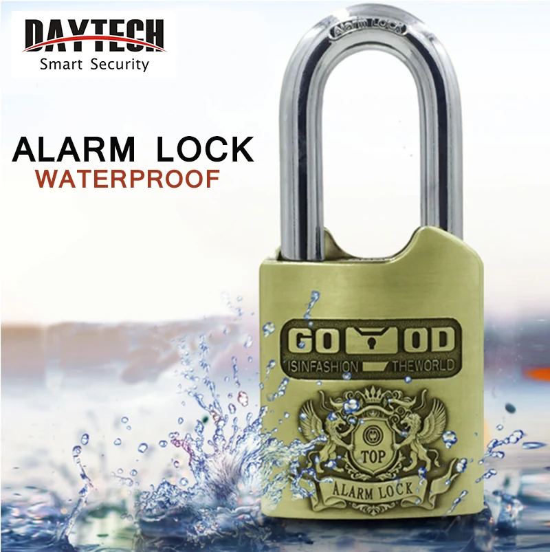 DAYTECH Alarm Padlock Siren for Gates/Lockers/Dormitory/Factory Security Door Lock 120dB Anti-Theft Security Alarm Waterproof