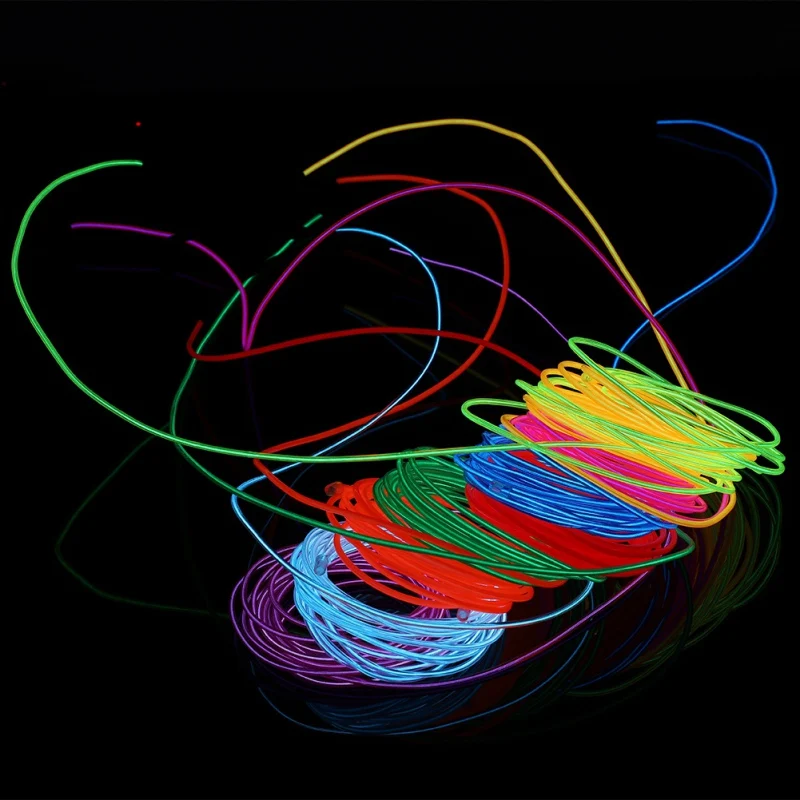 1M2M/3 M/5 M El wire водонепроницаемая светодиодная лента светящаяся неоновая световая