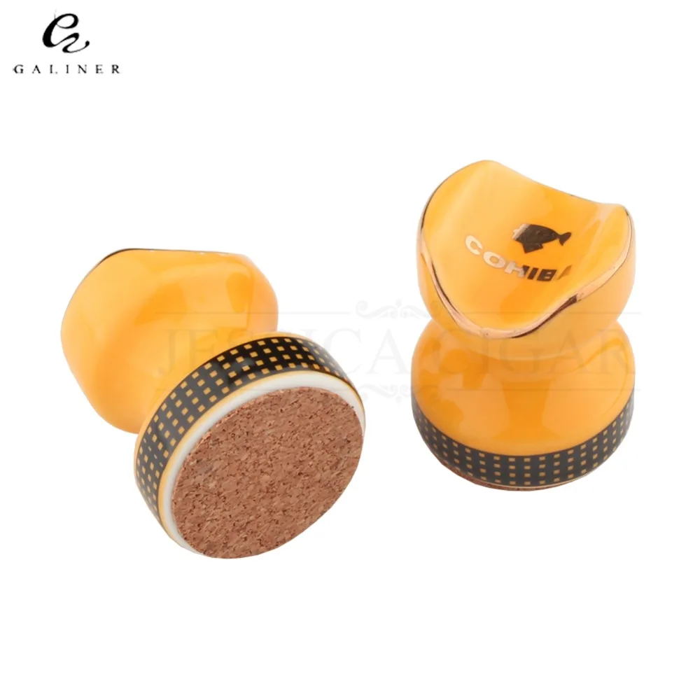 Портативная пепельница COHIBA для сигар, керамический карманный держатель для сигар, 2 шт., подставка для сигар, подставка для сигар для путешествий