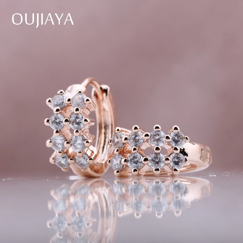 Классические серьги подвески OUJIAYA из розового золота 585 пробы изящные ювелирные