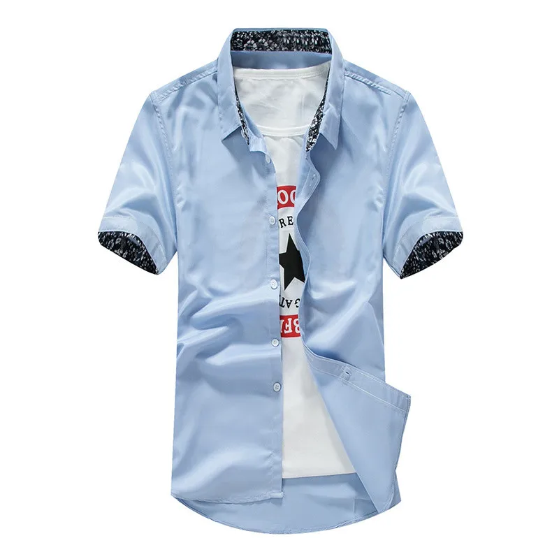 Мужские повседневные рубашки с короткими рукавами коллекция 2017 года сезон лето