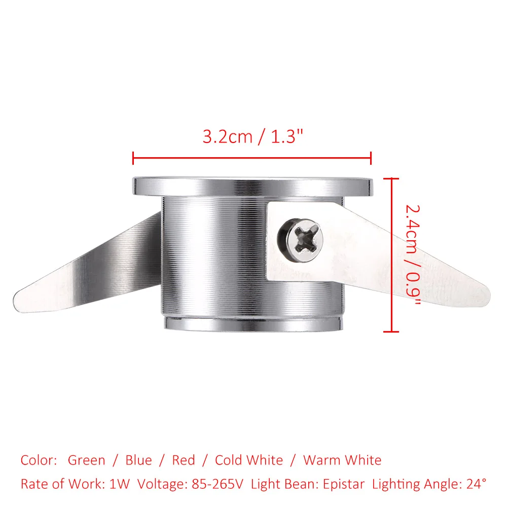 Aluminum1W 12 В DC 14 мм Мини светодиодный потолочный пятно света для ванная комната освещение кухонного шкафа светодиодный прожектор лампы
