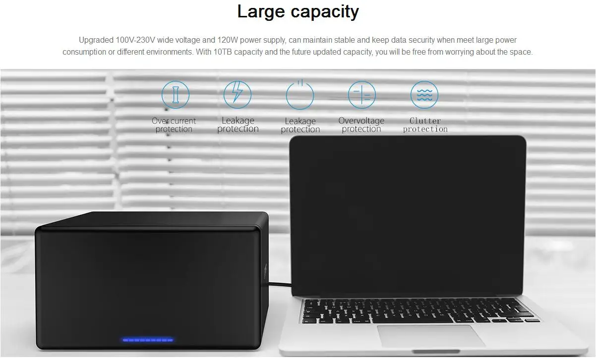 Orico NS800U3 8-Bay 3,5 дюймов USB 3,0 UASP жесткий диск Корпус системы хранения