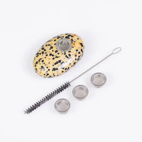 

1 PC Palm Tumbled Stones Reiki Gemstone Quartz Crystal Smoking pipe for tobacco