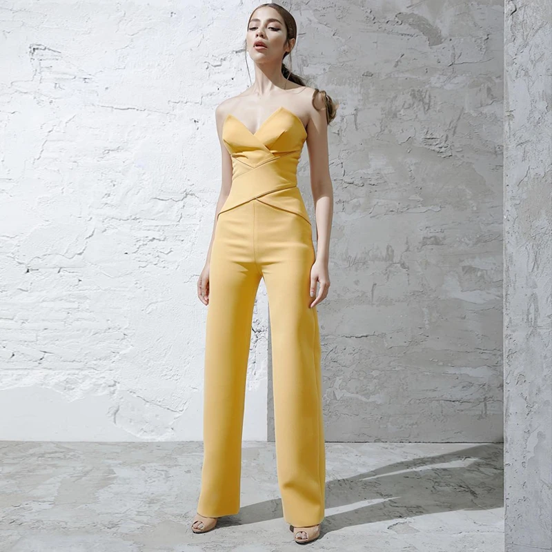 Комбинезон INDRESSME женский с открытыми плечами элегантный длинный пикантный