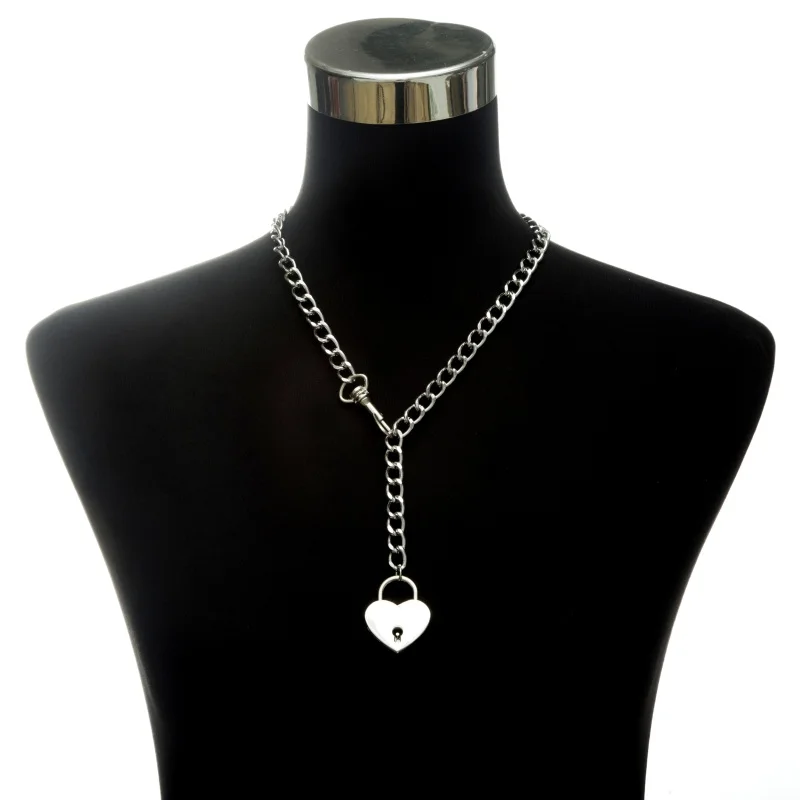 silver Модная Серебряная цепочка, колье, ожерелье для женщин/мужчин, длинная цепочка, ожерелье, подвеска в стиле панк-рок, готика, металлическая цепочка, воротник с круглым вырезом - Окраска металла: silver