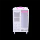 Шкаф и вешалка для куклы Барби, белый пластиковый шкаф для одежды, аксессуары для кукольного домика, мебель для гостиной, лучший подарок для детей