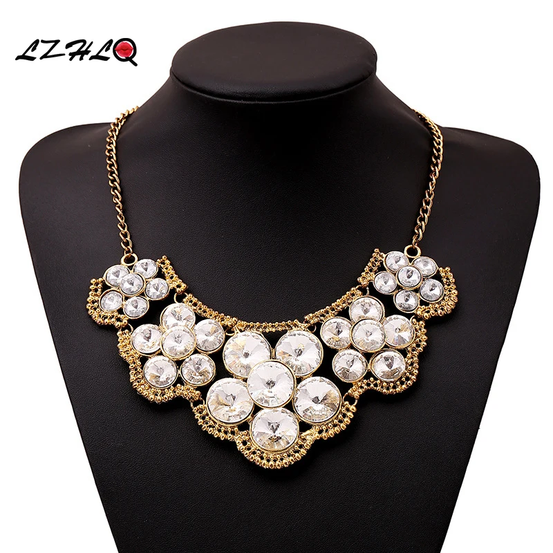 Массивное ожерелье для костюма LZHLQ металлическая бахрома большой кристалл