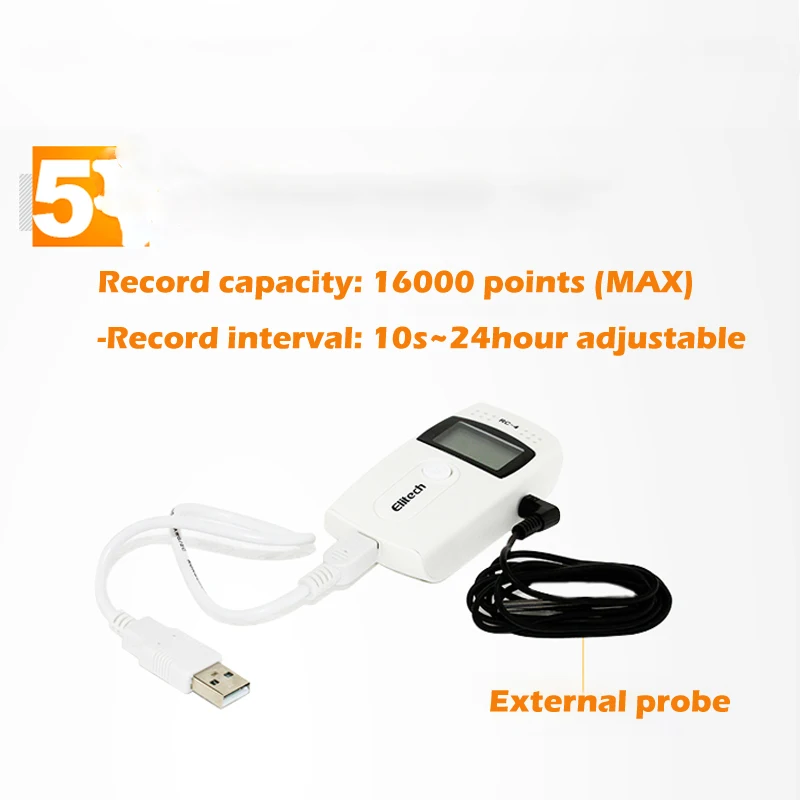 Elitech rc 4 USB Температура регистратор данных ЖК дисплей цифровой температуры withexternal