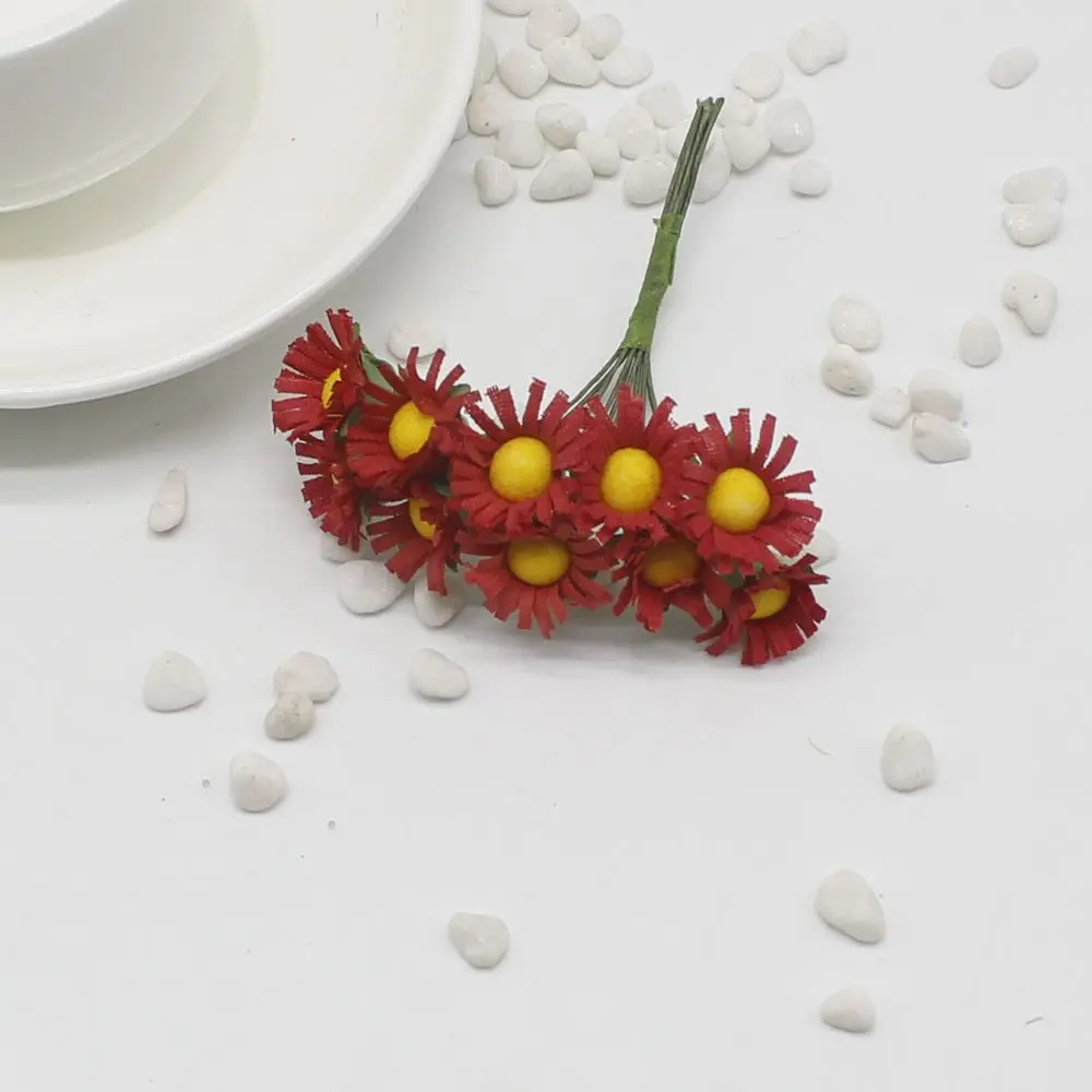 30 шт./лот Подсолнухи искусственные цветы маленькие маргаритки гирлянда diy