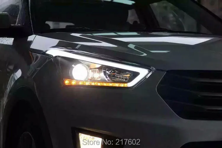 Для Hyundai IX25 головной светильник s ближнего и дальнего света bi-ксеноновая линзы с