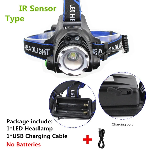 Sensor DC 01 10000LUMS IR сенсор налобный фонарь T6 индукционный USB Перезаряжаемый фонарь светодиодный налобный фонарь 18650 - Испускаемый цвет: Sensor DC 01
