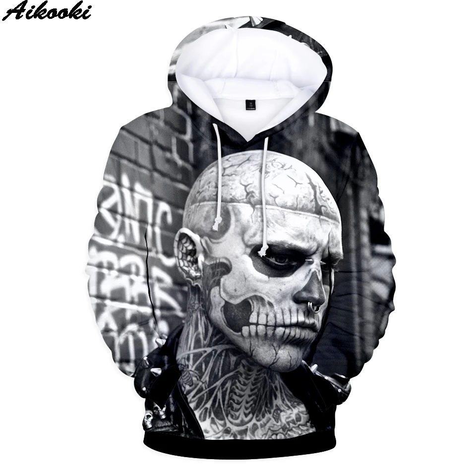 Rick Genest 3D толстовки для мужчин/женщин Harajuku с принтом Aikooki мужские хип хоп унисекс