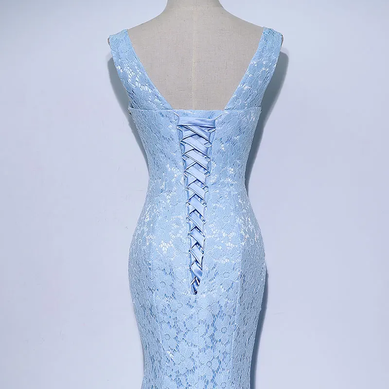 Кружевное платье для матери невесты длинное вечернее русалки с бисером и