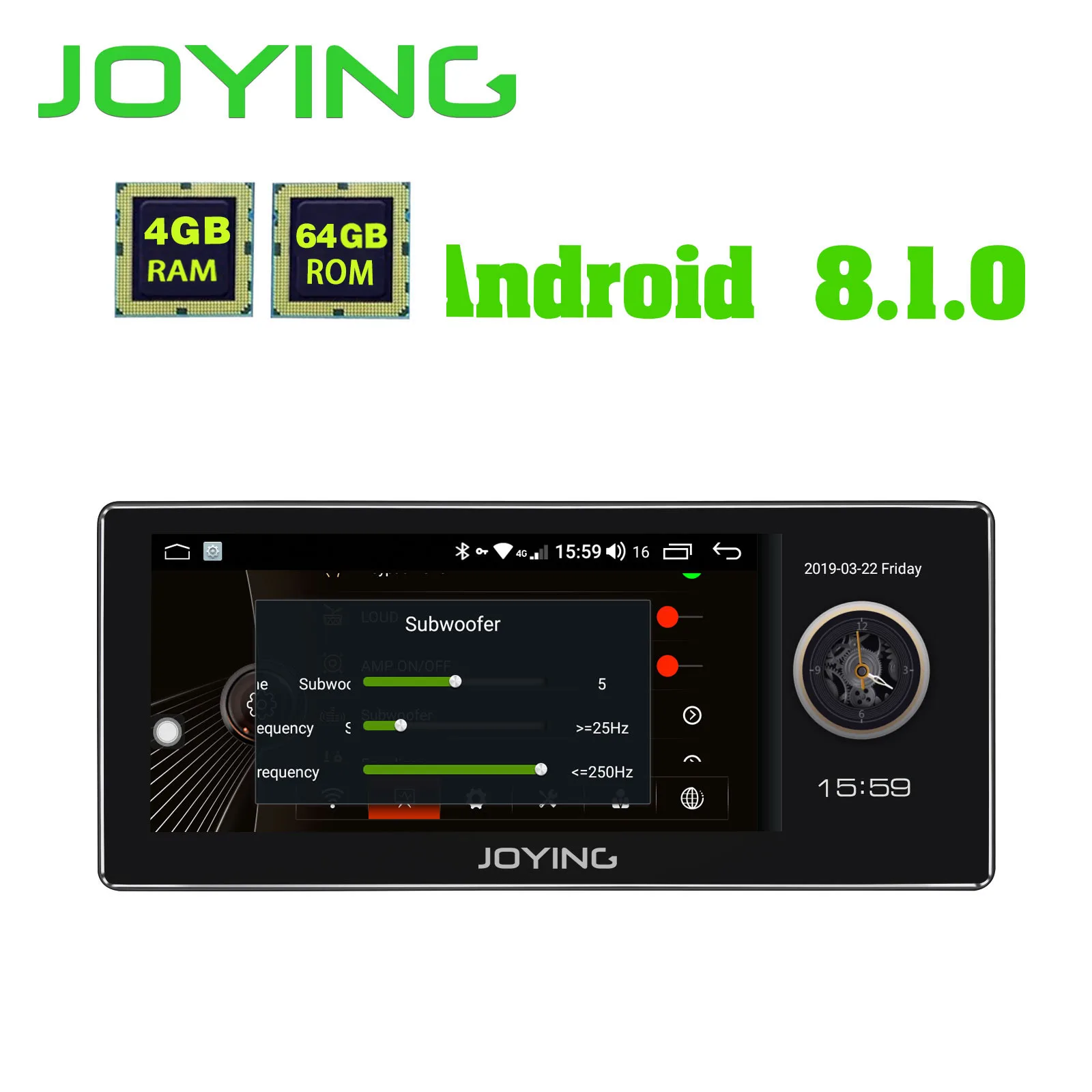 JOYING один din Android 8,1 автомобильный Радио плеер универсальный автомобильный мультимедийный плеер 4 Гб+ 64 Гб Встроенный 4G модуль стерео DSP 10,2" HD