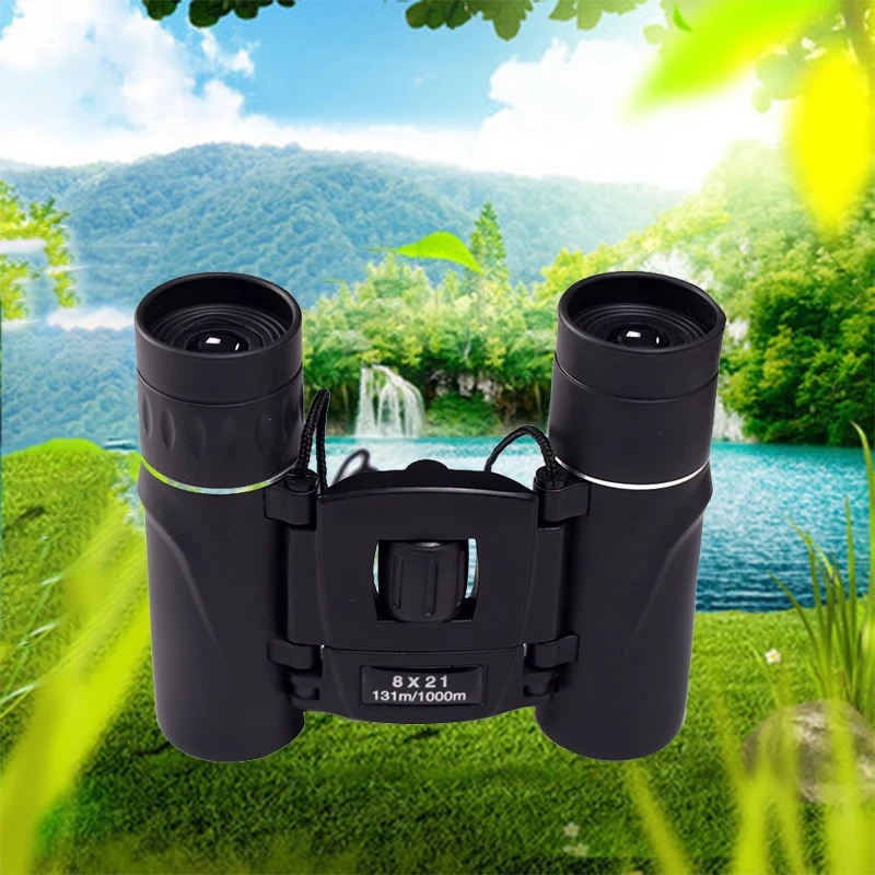Хит продаж 8x21 длинный диапазон 3000 м компактный зум складной бинокль HD мини
