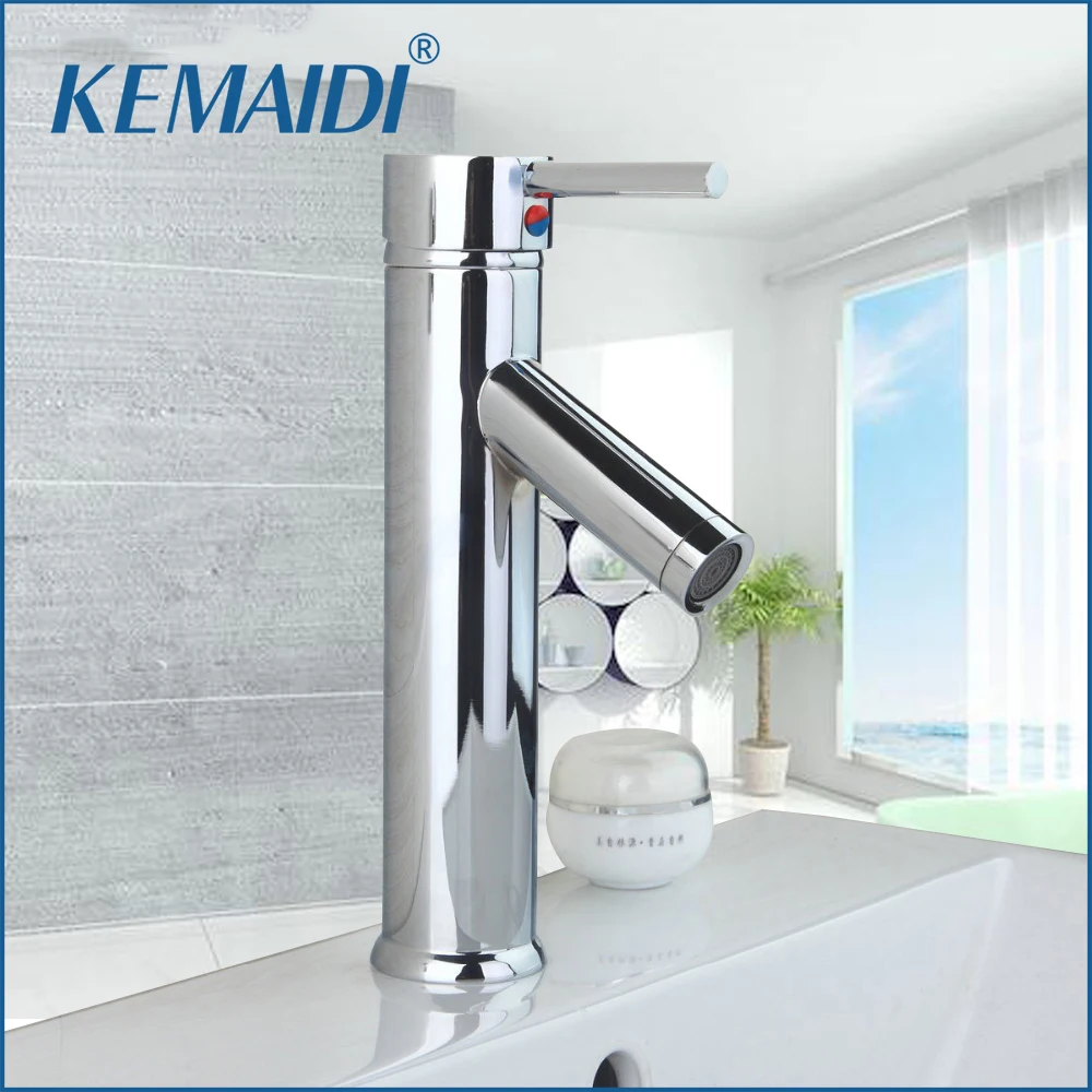 

KEMAIDI DE New Arrival Deck Mount Bathroom Waterfall Basin Sink Chrome Single Handle Vessel Vanity Torneira Mixer Tap Faucet