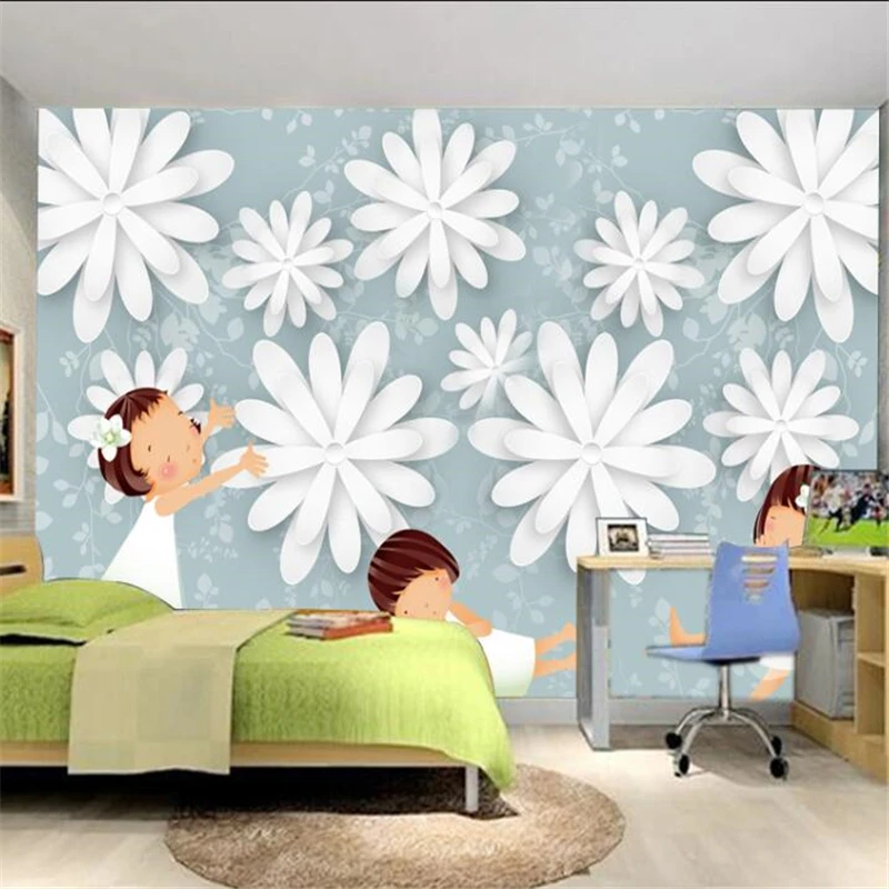 3d обои beibehang на заказ детская комната Прозрачный фон с цветами Настенные
