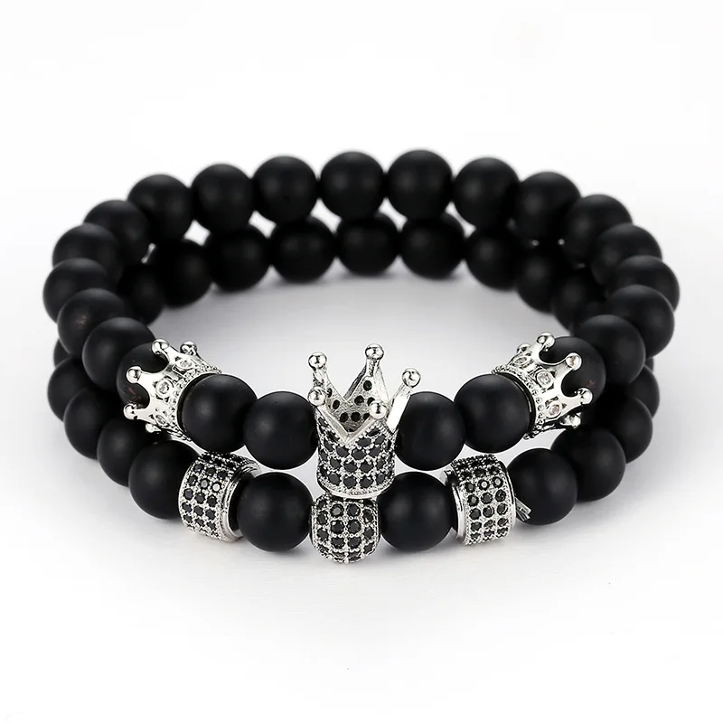 Новинка украшение из натурального камня бусина жесткий браслет 2 шт./компл.