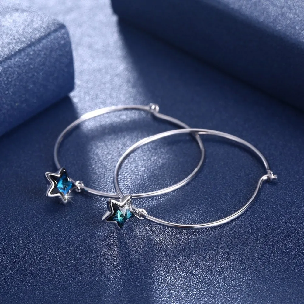 Женские серьги подвески LEKANI большие круглые с кристаллами Swarovski ювелирное