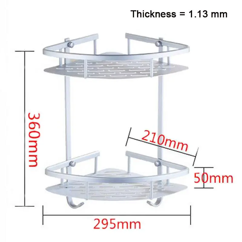 Аксессуары для ванной комнаты/двухслойная полка комнаты Настенная алюминиевая