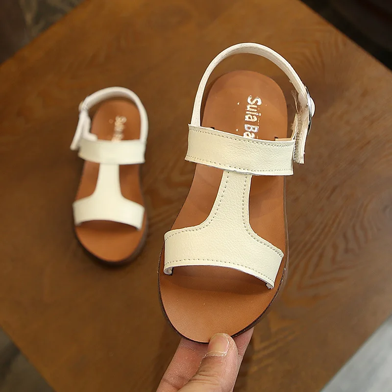 Новая детская обувь детские кожаные сандалии Детские/сандалии для девочек