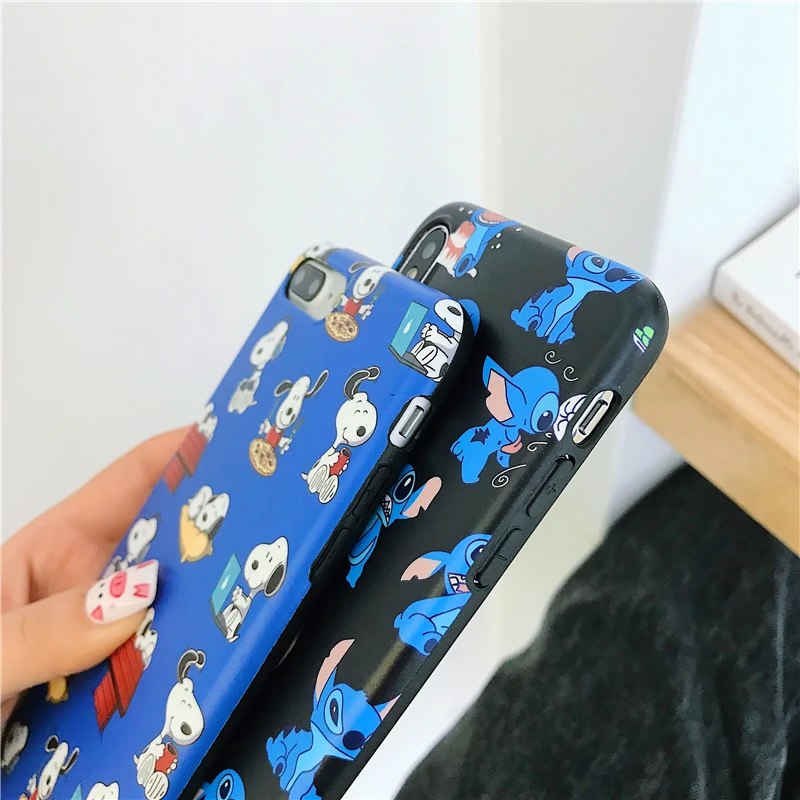 Милые пёс из мультфильма синий черный IMD тусклый польский мягкий в виде ракушки