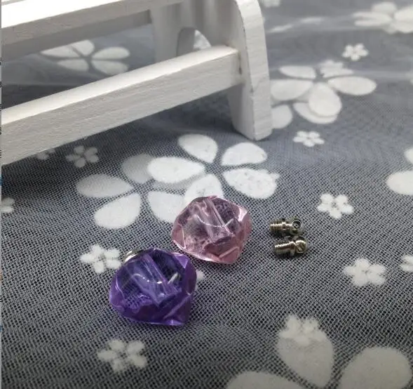 20 шт./лот многогранное сердце Хрустальная подвеска-флакон винтовой колпачок мини