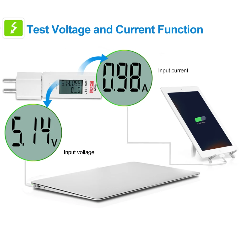 UNI-T UT658 цифровой U диск вольтметр Ампер батарея тестер ЖК-дисплей USB Напряжение
