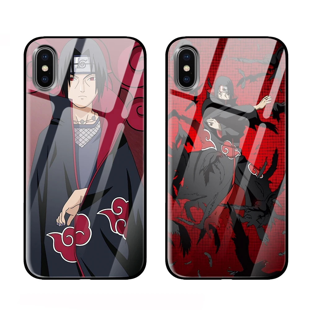 Аниме Наруто Акацуки Coque закаленное стекло телефонные чехлы крышка для Apple iPhone 5 5S SE 6 6s 7 8 Plus X XS Max XR