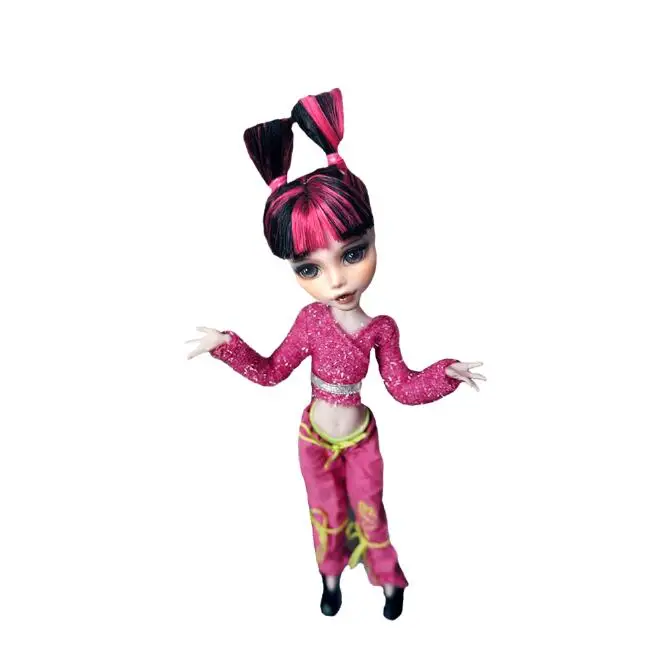Pink sweatshirt set Rosana/качественная повседневная одежда; Одежда для куклы Monster High; одежда; юбка; кофта и штаны; брюки; костюм; Аксессуары для кукол - Цвет: Pink sweatshirt set