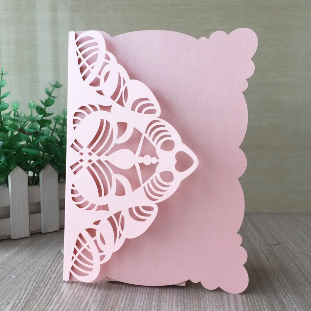 

45pcs Exquisite Laser Cut Pearl Paper Wedding Invitation Card Birthday Party Invitations Wedding Table Card