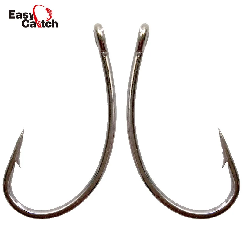 Easy Catch 100pcs 8245 Barbed Carp Fishing Hooks Black Circle Curve Shank Hair Rigs Hook Size 2 4 6 8 | Спорт и развлечения