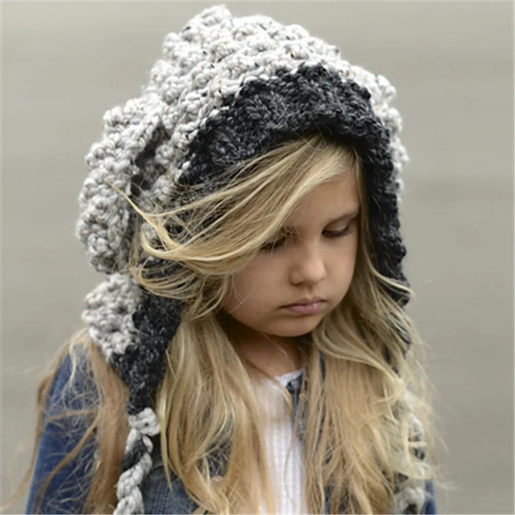 Новая модная инновационная детская грубая шерстяная шапка с мультяшным Кроликом