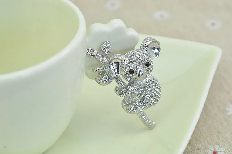 Симпатичная брошь в виде медведя Стразы коала с кристаллами булавка аксессуар