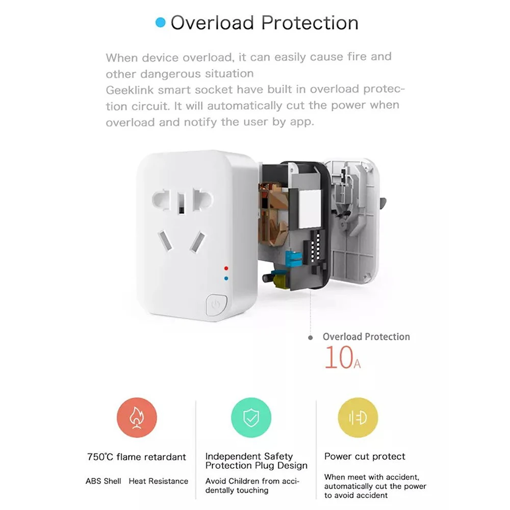 Geeklink Wifi переключатель умный дом автоматизация работа с Alexa Google Home приложение дистанционное управление CN AU разъем питания умная розетка