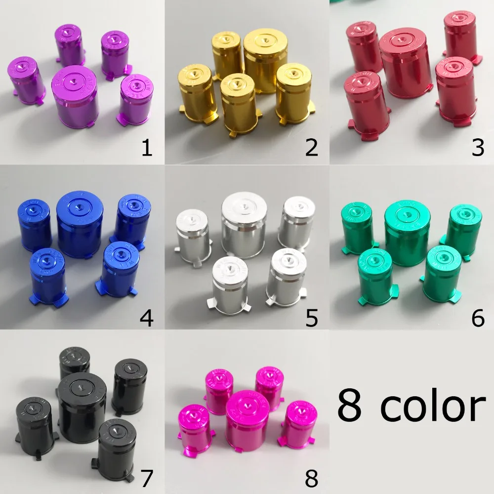 

1x 8 color Metal ABXY with Guide Buttons 9mm Bullet Sytle for XBox 360 Controller