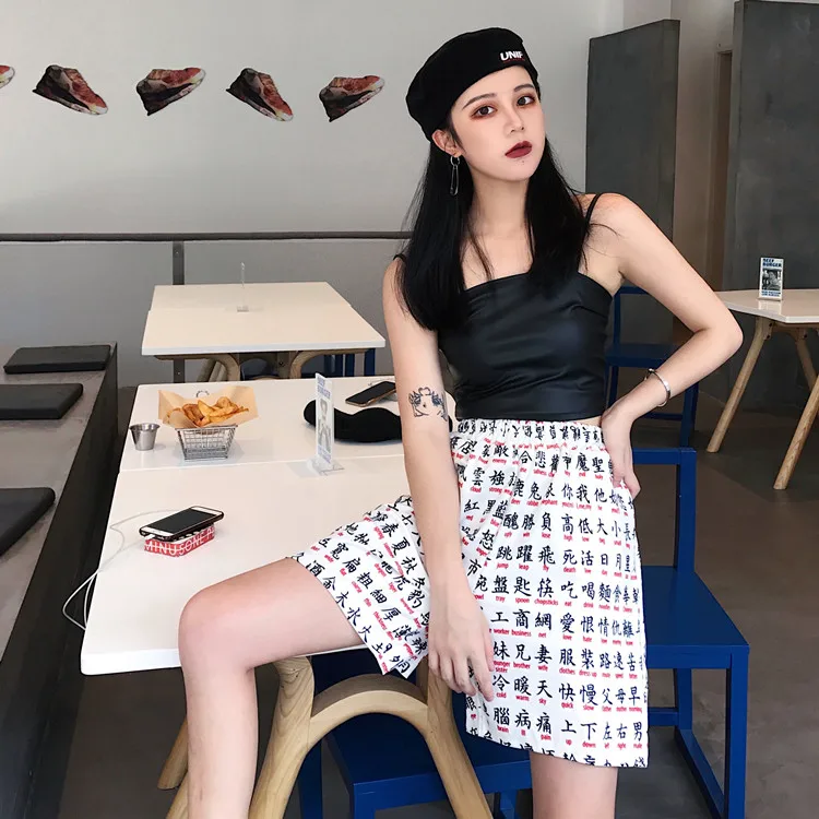 New Summer Shorts Women Retro Printed High Waist Loose 2019 Fashion Harajuku Bf Streetwear Grunge Style Unisex | Женская одежда