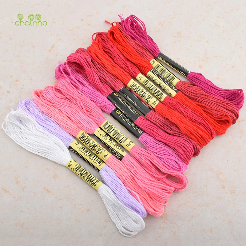 Chainho случайная многоцветная нить из полиэстера/хлопка для шитья и высокое