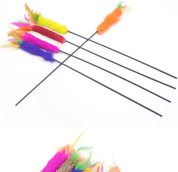 1 шт. игрушки для кошек из антипригарной красочной перо царапин игрушка кошки