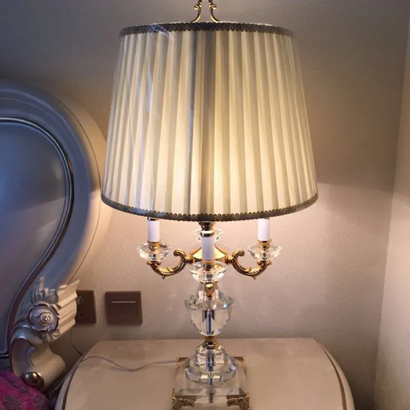 Современные европейские хрустальные настольные лампы для спальни роскошные