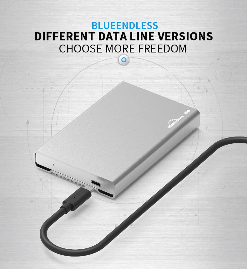 Blueendless чехол для жесткого диска 2,5 'Sata для USB 3,1 type C для USB алюминиевый корпус для жесткого диска для ноутбука