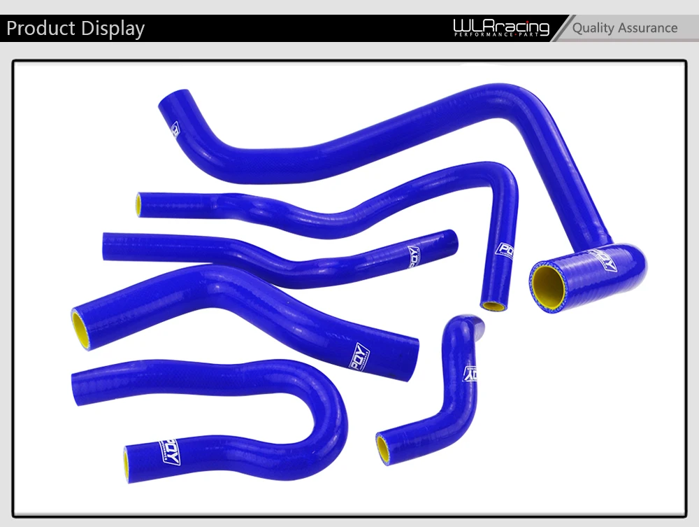 WLR RACING-синий и желтый комплект силиконовых шлангов радиатора для HONDA CIVIC SOHC D15 D16 EG EK 92-00 6 шт. с логотип pqy WLR-LX1303C-QY