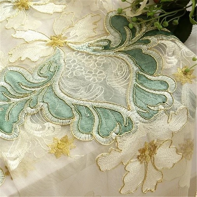 Европейские Роскошные синие декоративные занавески с вышивкой полузатемненные